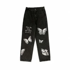 Yoursblack NEWS Hip Hop Retro Butterfly Print Pants