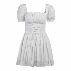 Yoursblack Puff Sleeve Lace Princess Dress