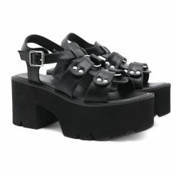 Yoursblack Punk Sudded Platform Sandals