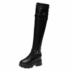 Yoursblack Studded Over-the-knee Rider Boots NEWS