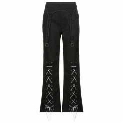 Yoursblack Dark Lace-Up Punk Bootcut Pants NEWS