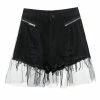 Yoursblack Ripped Shorts With Mesh Layer