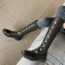 Yoursblack Buttoned Design Boots