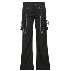 Yoursblack Dark Punk Metal Chain Tie Pants NEWS