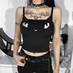 Yoursblack NEWS Dark Short Cat Print Vest