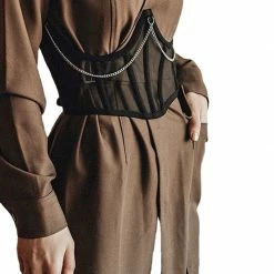Yoursblack Waist Corset & Belt Mesh Chain Girdle