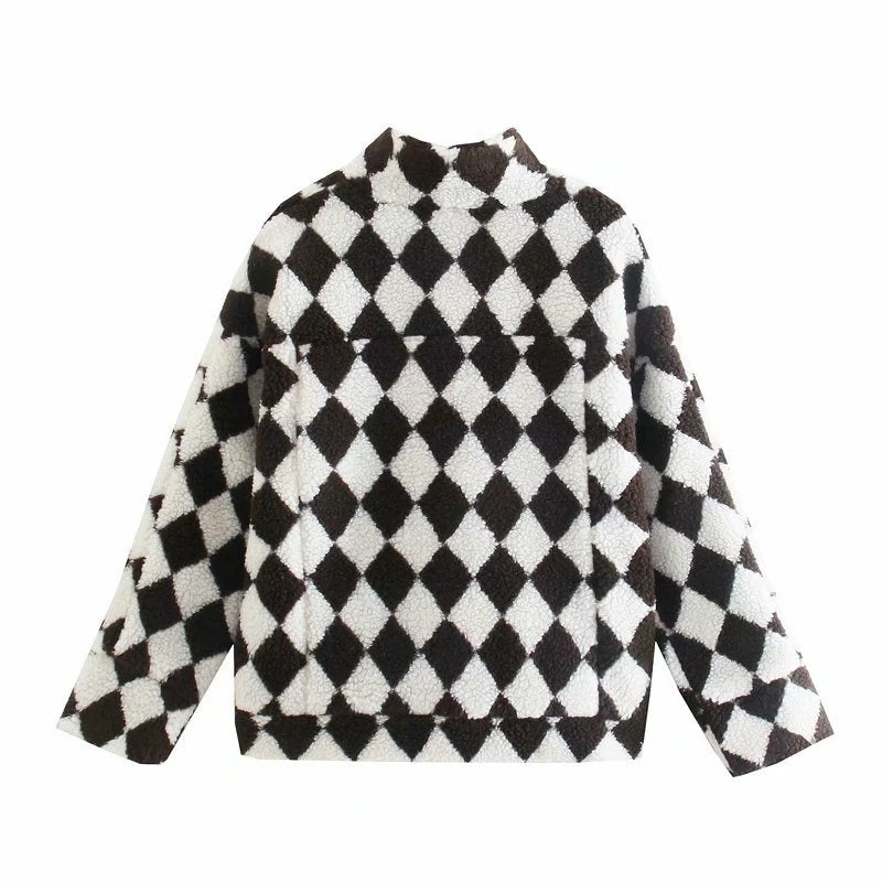 Yoursblack Zip Diamond Check Wool Coat NEWS 2 Yoursblack Zip Diamond Check Wool Coat NEWS