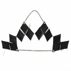 Yoursblack Dark Diamond Leather Metal Chain Off-the-shoulder Shirt 6 Yoursblack Dark Diamond Leather Metal Chain Off-the-shoulder Shirt