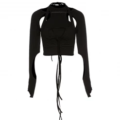 Yoursblack Dark Hollow Tie Long Sleeve Shirt