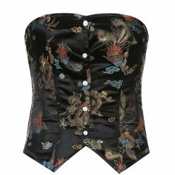 Yoursblack NEWS Black Vintage Print Tank Top