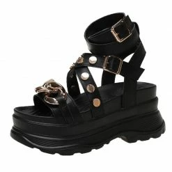 Yoursblack Studded Cross Strap Sandals NEWS
