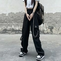 Yoursblack Hip Hop Chain Wide Leg Pants NEWS