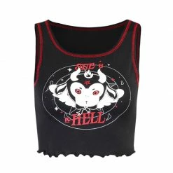 Yoursblack NEWS See U In Hell Print Camisole
