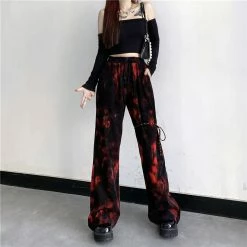 Yoursblack Harajuku Street Red Tie-dye Bootcut Trousers NEWS 9 Yoursblack Harajuku Street Red Tie-dye Bootcut Trousers NEWS