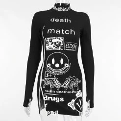 Yoursblack NEWS "Death Match"Long Sleeve Dress