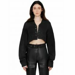 Yoursblack Black Long Sleeve Pin Short Cardigan NEWS