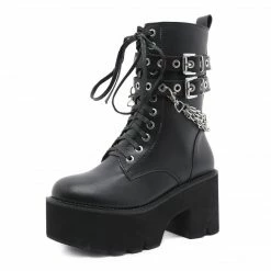 Yoursblack Chunky Heel Side Zipper Martin Boots Spring Sale