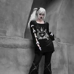 Yoursblack Dark Hollow Bow Sweatshirt