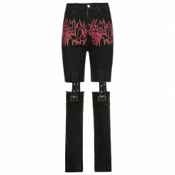 Yoursblack Hot High-Rise Pants With Stitching Metal Buckle