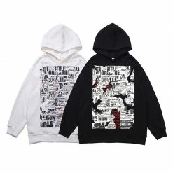 Yoursblack Diablo Print Two Tone Sweatshirt