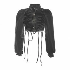 Yoursblack Punk Cropped Denim Jacket