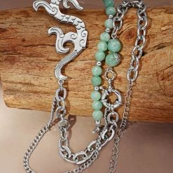 Yoursblack Coiling Dragon Necklace New In May