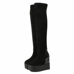 Yoursblack Elastic Stitching Platform Boots NEWS