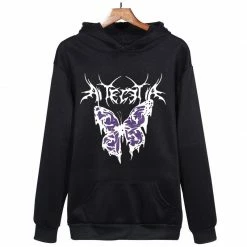 Yoursblack Butterfly Skull Print Hoodie NEWS