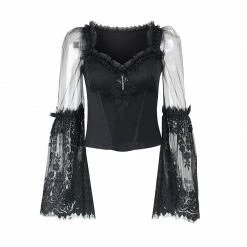 Yoursblack NEWS “Crime And Punishment” Lace Long Sleeve Top