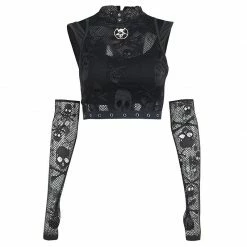Yoursblack Skull Gothic Tank Top & Sleeves New In May