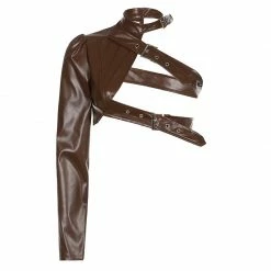 Yoursblack Metal Button Single Sleeve PU Jacket NEWS