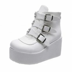 Yoursblack Colorful High-Top Buckle Women's Shoes