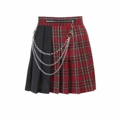 Yoursblack Dark Contrast Check Skirt