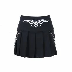 Yoursblack Dark Gothic Totem Embroidered Skirt