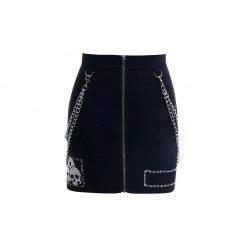 Yoursblack Dark Black Print Skirt