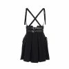 Yoursblack Dark Strap Pleated Skirt
