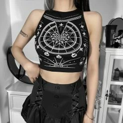 Yoursblack Printed Sleeveless Cropped Top NEWS
