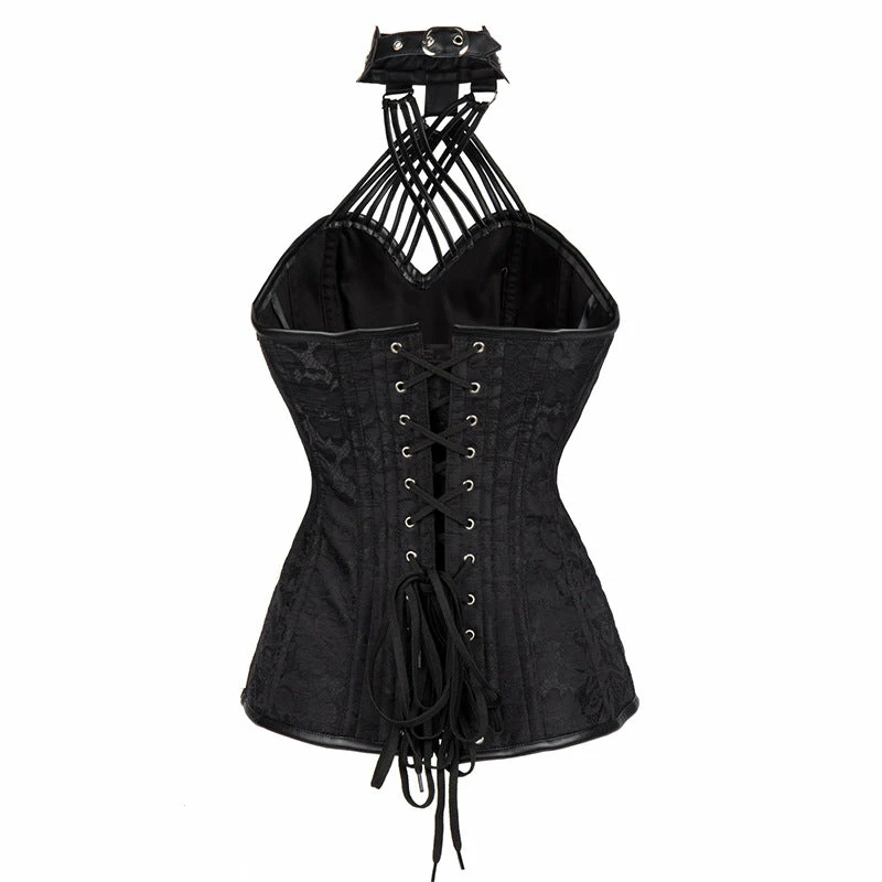 Yoursblack Black Steel Halter Punk Leather Corset NEWS 6 Yoursblack Black Steel Halter Punk Leather Corset NEWS