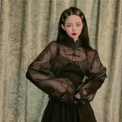 Yoursblack Asian Style Mesh Blouse 10 Yoursblack Asian Style Mesh Blouse