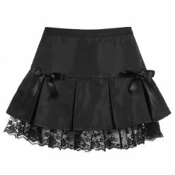 Yoursblack Bowknot Lace Puffy Pleated Skirt