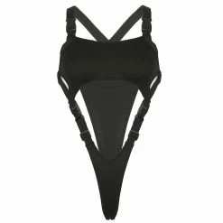 Yoursblack Hollow Out Slim Fit Bodysuit