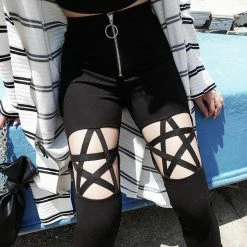 Yoursblack Five-Pointed Star Cutout Pants BOTTOMS