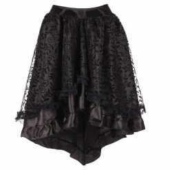 Yoursblack Mesh Flower Skirt
