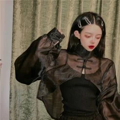 Yoursblack Asian Style Mesh Blouse 11 Yoursblack Asian Style Mesh Blouse