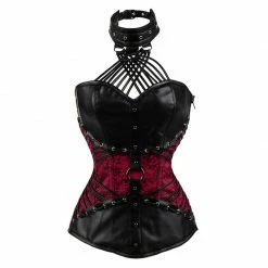 Yoursblack Black Steel Halter Punk Leather Corset NEWS
