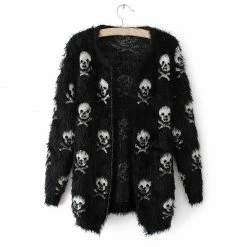 Yoursblack Skull Mohair Knit Cardigan Jacket