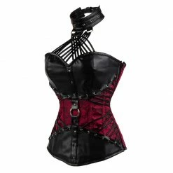 Yoursblack Black Steel Halter Punk Leather Corset NEWS 8 Yoursblack Black Steel Halter Punk Leather Corset NEWS