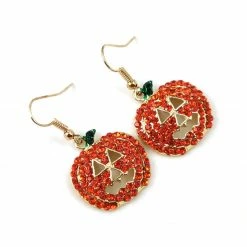 Yoursblack New In May Halloween Rhinestones Pumpkin Earrings