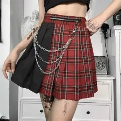 Yoursblack Dark Contrast Check Skirt