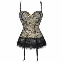 Yoursblack NEWS Vintage Lace Hem Garter Corset